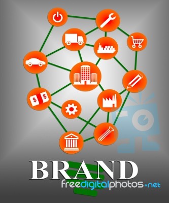 Brand Icons Indicates Company Identity And Branded Stock Image