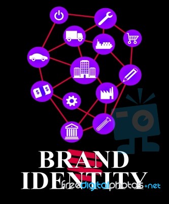 Brand Identity Means Identification Branding And Corporation Stock Image