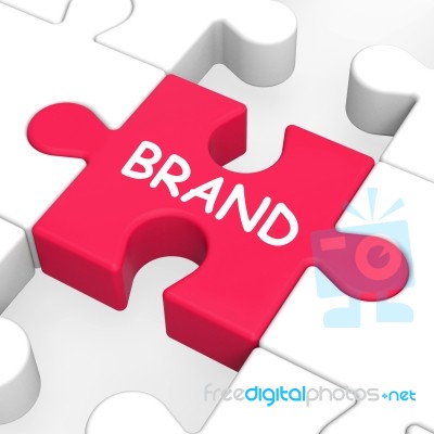 Brand Jigsaw Shows Branding Trademark Or Product Label Stock Image