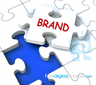 Brand Jigsaw Shows Business Branding Trademark Or Product Label Stock Image