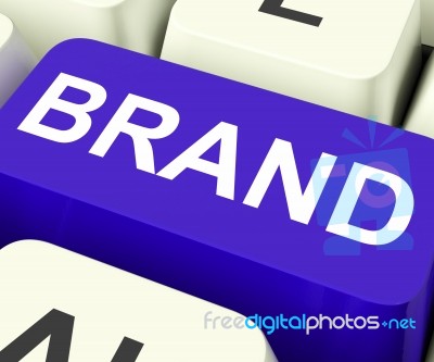 Brand Key Shows Branding Trademark Or Label Stock Image