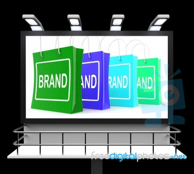 Brand Shopping Sign Shows Branding Trademark Or Label Stock Image