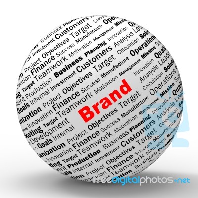 Brand Sphere Definition Means Market Labelling Or Trademark Stock Image