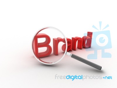 Brand Under Magnifying Glass Stock Image