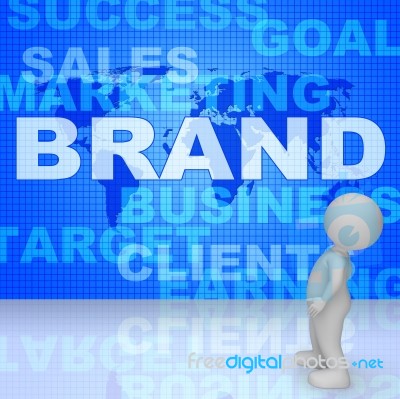 Brand Word Indicates Company Identity 3d Rendering Stock Image