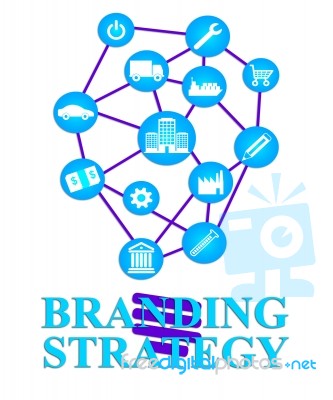 Branding Strategy Shows Branded Planning And Brands Stock Image