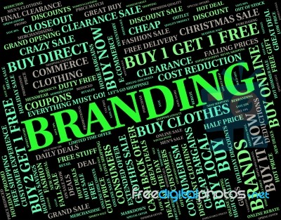 Branding Word Indicates Trademark Line And Text Stock Image