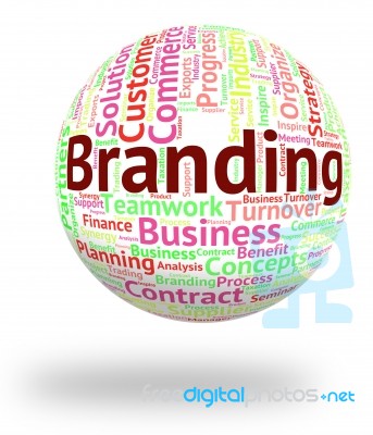 Branding Word Means Company Identity And Words Stock Image