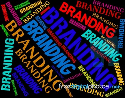 Branding Word Shows Words Label And Logos Stock Image