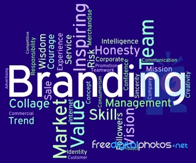 Branding Words Indicates Wordcloud Brands And Store Stock Image