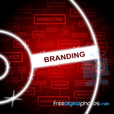 Branding Words Means Trade Businesses And Brands Stock Image