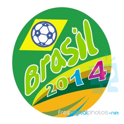 Brasil 2014 Soccer Football Ball Oval Stock Image