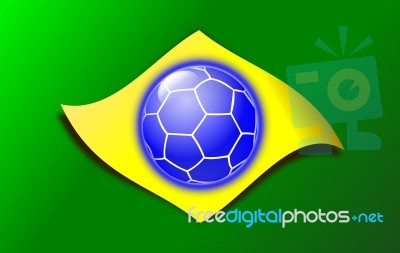 Brasil Flag For World Cup 2014 Stock Image