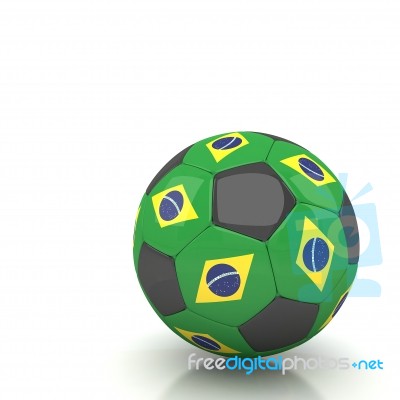 Brasil Soccer Ball Isolated White Background Stock Image