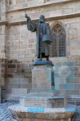 Brasov, Transylvania/romania - September 20 : Statue Of Honterus… Stock Photo