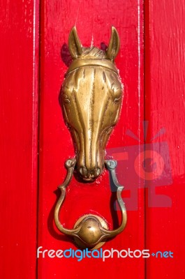 Brass Door Knocker Stock Photo