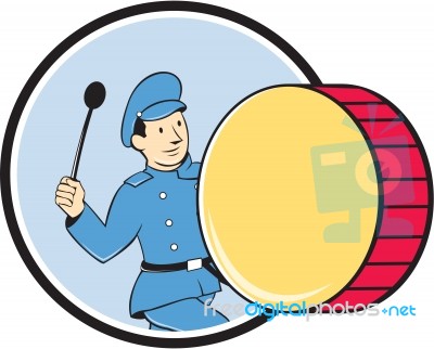 Brass Drum Marching Band Drummer Circle Stock Image