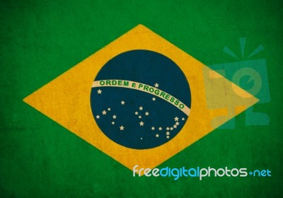 Brazil Flag Drawing ,grunge And Retro Flag Series Stock Image