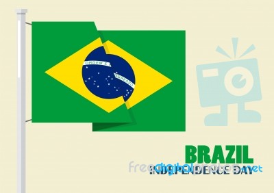 Brazil Independence Day With Brazil Flag Stock Image