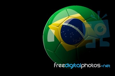 Brazil Soccer Ball Isolated Dark Background Stock Image