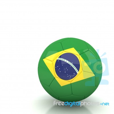 Brazil Soccer Ball Isolated White Background Stock Image