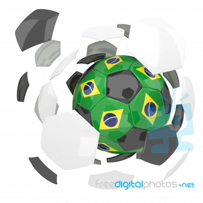 Brazil Soccer Ball Isolated White Background Stock Image