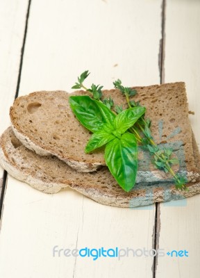 Bread Basil And Thyme Stock Photo