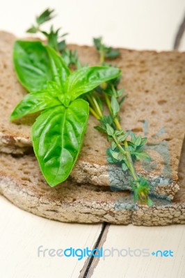 Bread Basil And Thyme Stock Photo