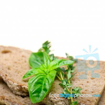 Bread Basil And Thyme Stock Photo