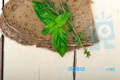 Bread Basil And Thyme Stock Photo