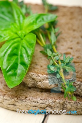 Bread Basil And Thyme Stock Photo