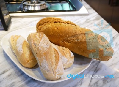 Bread In The Kitchen Stock Photo