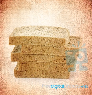 Bread With Old Paper Stock Photo