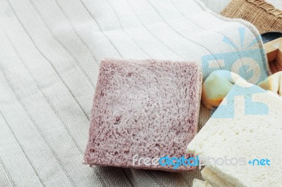 Breads On Tablecloths Stock Photo