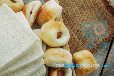 Breads On The Sack Stock Photo