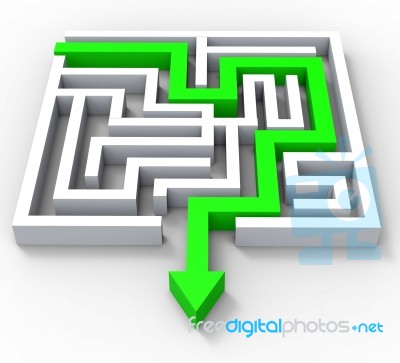 Break Out Of Maze Showing Puzzle Stock Image