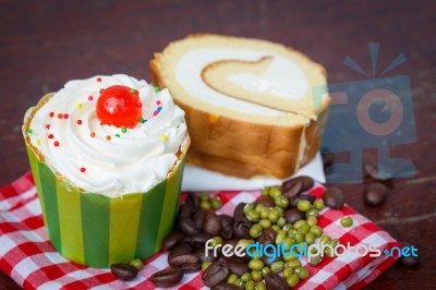 Breakfast Cupcakes, Bread Rolls Stock Photo