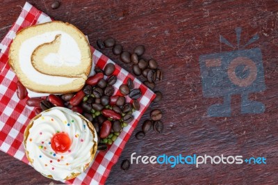 Breakfast Cupcakes, Bread Rolls Stock Photo