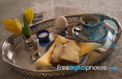 Breakfast In Bed Stock Photo