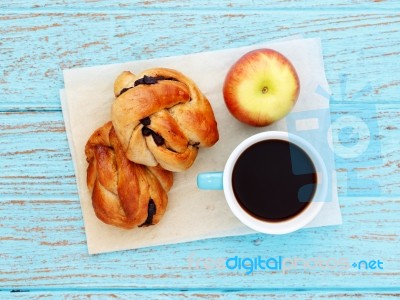 Breakfast On Baking Paper Stock Photo