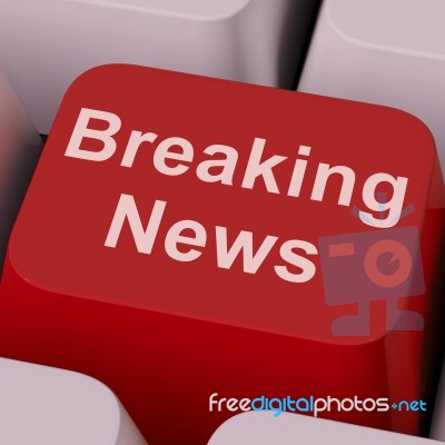 Breaking News Key Shows Newsflash Broadcast Online Stock Image