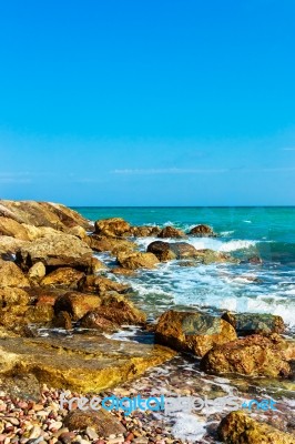 Breakwater Rocks Stock Photo