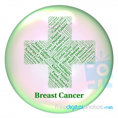 Breast Cancer Represents Mammary Gland And Ailments Stock Image