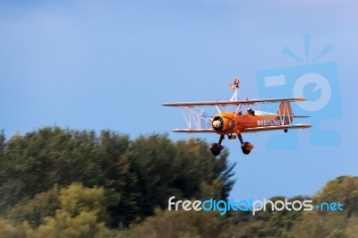 Breitling Wingwalker - Boeing Stearman Stock Photo