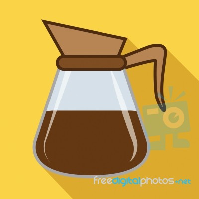 Brewed Coffee Icon Indicates Restaurant Roasted And Cafe Stock Image