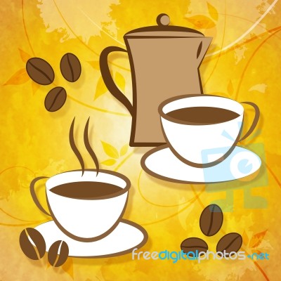 Brewed Coffee Indicates Cafe Freshness And Beverage Stock Image