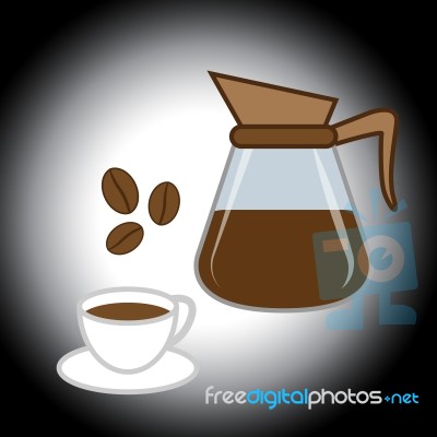 Brewed Coffee Indicates Roasted Beans And Freshness Stock Image