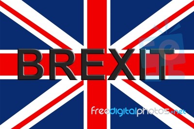 Brexit Flags Means Britain Patriotism Vote And Democracy Stock Image