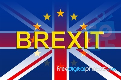 Brexit Flags Represents Britain Remain Voting And British Stock Image