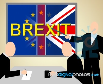 Brexit Seminar Indicates Remain Union And Uk Stock Image